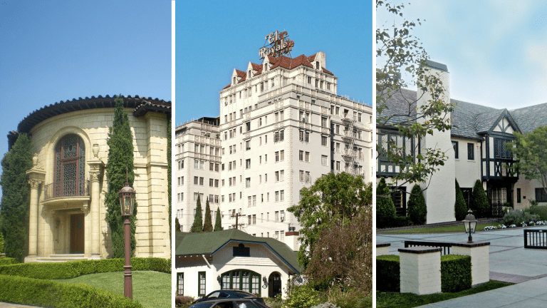 The Historic Petitfils-Boos House, Hancock Park; El Royale Apartments; and the Getty House
